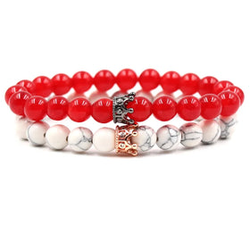 Hot Selling Micro-Inlaid Zirconium Diamond Crown Bracelet Tiger Eye White Turquoise Weddings Gifts-from Foreign Trade Jewelry