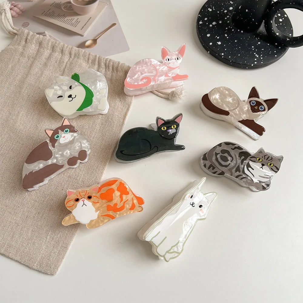KUACHI Customized New Animal Hair Claw Cat Dog Cute Sweet Girl Hair Clip Wholesale Animal Shape Hair Claw Clips