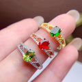 Luxury Classic New Design 925 Sterling Silver 18k White Gold Plating Oval Cut Diopside Gemstone Women's Engagement Rings