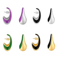 Brass Plated 18K Gold and Silver Drop Colored Enamel Hoop Earrings for Women Gift Jewelry Custom Design