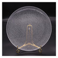 Factory Wholesale Custom 33cm Clear Beaded Wedding Decorative Charger Dinner Plates with Gold Rim