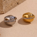 Dreamidea Jewelry Water Drop Crystal Zircon Rings Gold Plated Jewelry PVD Stainless Steel Rings