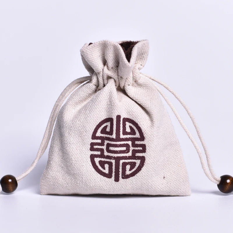 Small Size Eco-Friendly Plain Cotton Canvas Drawstring Cosmetic Bag with Logo for Rings and Earrings