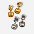 New Style Stainless Steel Square Drop Earrings Exaggerated Jewelry for Women 18k Gold Plated Irregular Earrings