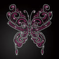 Custom Bling Heat Transfer Rhinestone Sparkling Butterfly Korean Rhinestone Iron on Transfer Design for Shirts