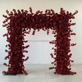 Red Flowers Square Silk Floral Arch Set Iron Party Birthday Entrance Decoration Wedding Runner Backdrop Event Decoration