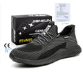 JIANKUN Men's Flying Woven Safety Shoes Breathable Steel Toe Anti-Smashing Anti-Puncture CE Certified Work Shoes Lightweight