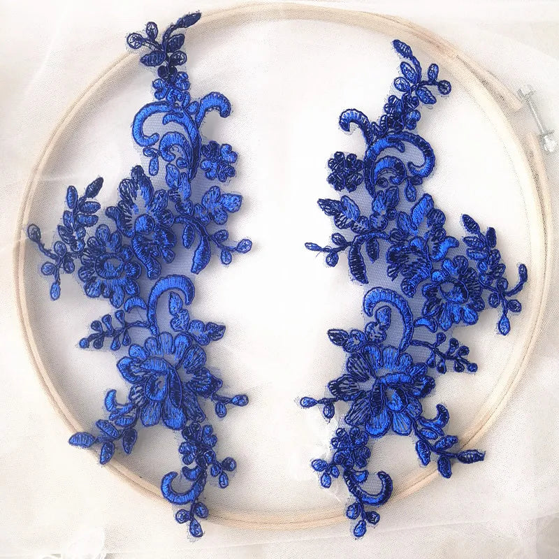 Multicolor 3D Embroidery Border Lace Flower Patch for DIY Wedding Dress Veil Sewing Accessories for Shoes Bags Elegant Handmade