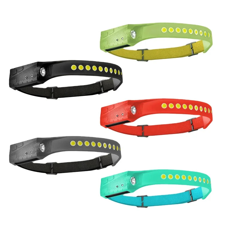 Helius Upgrade New Wave Sensor Cob Silicone Outdoor Riding Light USB Rechargeable Running Headlight