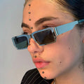 Hot Brand Designer Men and Women Small Square Sunglasses with Gold or Silver Frame New Fashion Steel Sheet Eyewear