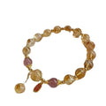 Five Elements Gold Supplement Drawing and Luck Quartz Attracting Male Women Artificial Yellow French Crystal Bracelet