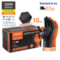 Custom Heavy-Duty 8mil 10mil Black Diamond Texture Nitrile Gloves Medium Thickness Fall Resistant for Garden Work Landscaping