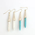 Wholesale White Turquoise Earrings for Women Gemstone Earrings Fashion Long Turquoise Earrings