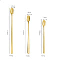 8-Inch Long Handle Stainless Steel Gold Mixing Spoon for Tea and Dessert for Giveaways