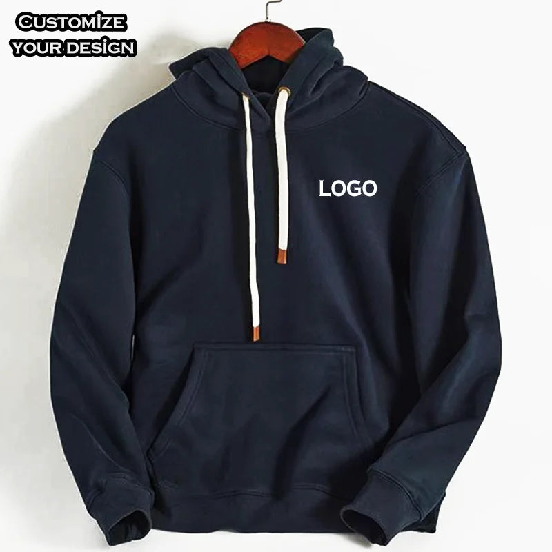 OEM ODM Unisex 100%Cotton 400g Oversized Pullover Hoodie Custom France Terry Plus Size Print Embroidered Anime logo Men's Hoodie