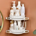 Strict Selection Triangle Bathroom Corner Wall Hanging Toiletries Storage Rack Perforation-Free Rotating Storage Unit Toilet