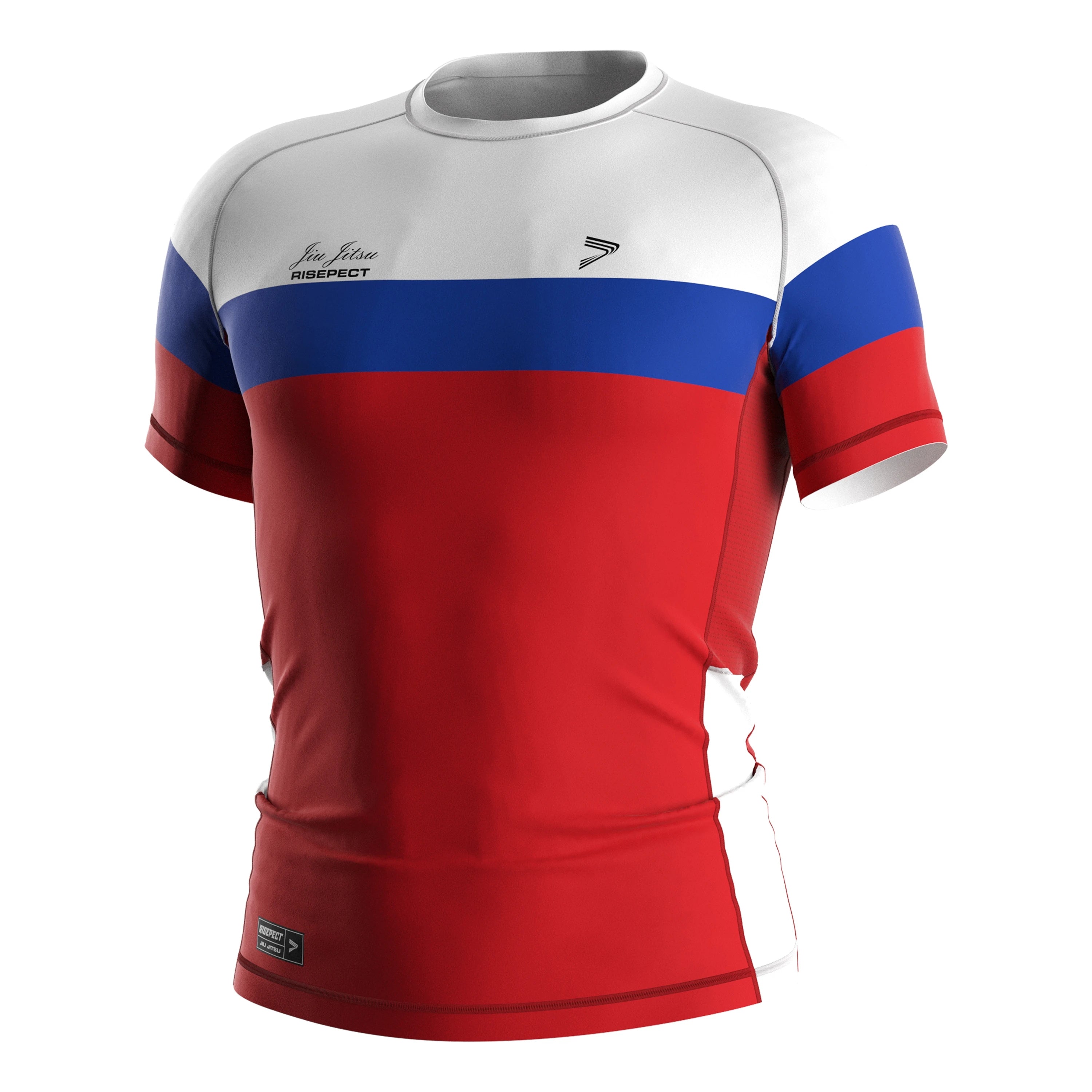 Russian National Elite Rashguard Compression Top Side Vents Muscle Support Anti-bacterial for Fight Training