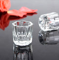 Crystal Nail Brow Tint Glass Cup Color Tattoo Ink Cup Holder Glass Dish Eyebrow Eyelash Tint Dye Mixing Cup
