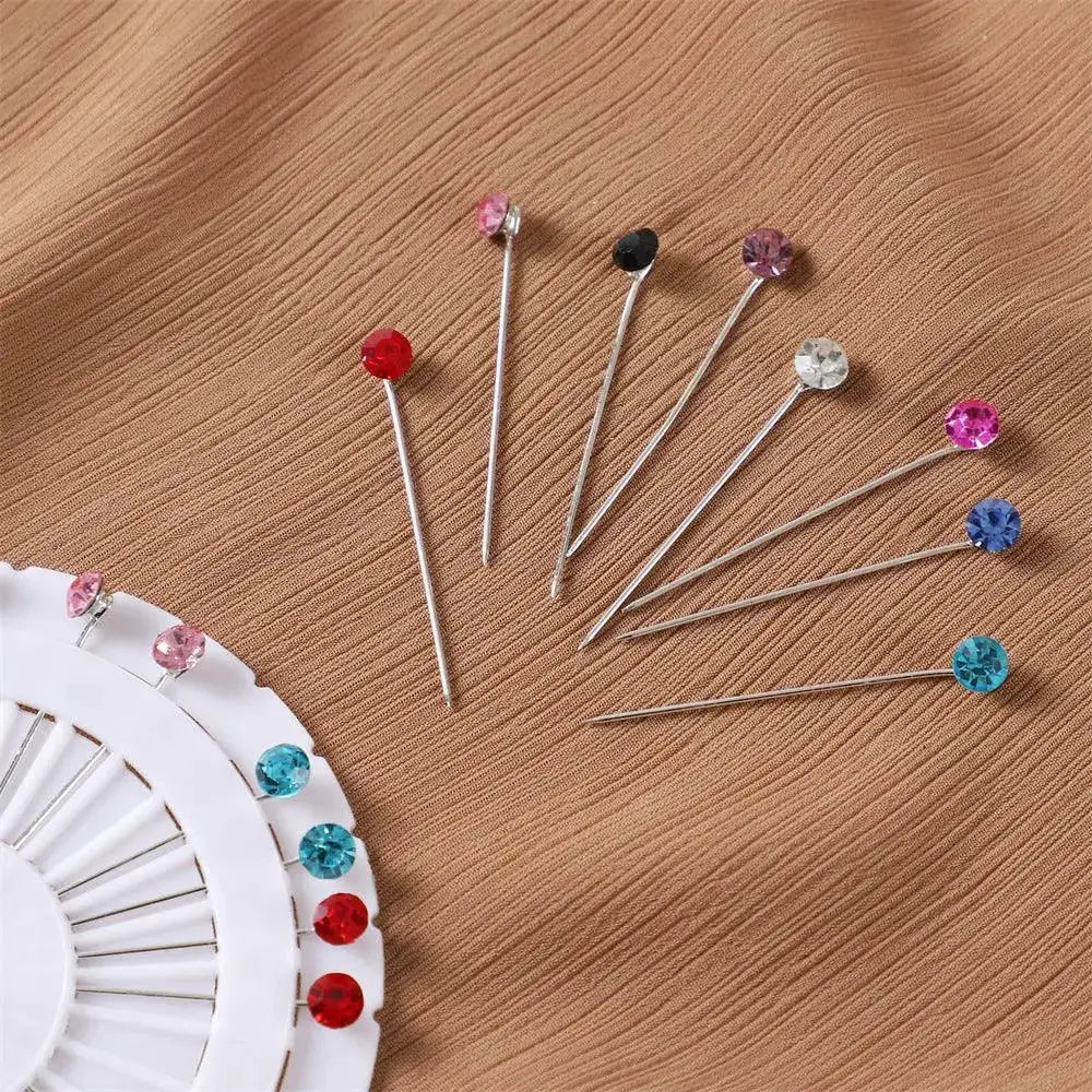 30pcs Unisex Stainless Steel Hijab Pins Colorful Crystal Brooches for Wedding Engagement Fashionable Gift Idea