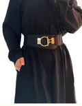 Ladies Elastic PU Belt Wide Decorative Belt for Sweater Skirt Coat Waist Accessory and Seal