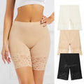 Airtamay High Waist Women's Safety Bottom Lace Shorts 2-in-1 With Inner Gusset Boxer Shorts Ice Silk Anti-exposure Panties