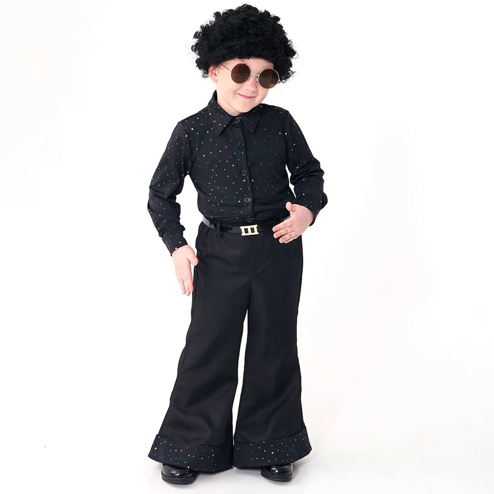 European and American Children's Day Clothing Children Retro 70's Disco Glitter Singer Runway Show Costume Girl