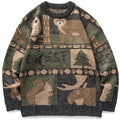 Y2k Winter Vintage Sweater Men Japanese Cute Bear Women Knitted Sweater Pullover Hip Hop Harajuku Streetwear Men Clothing Tops