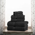 MRTONG Luxury Textured 6 Piece 100% Cotton Bath Towel Set
