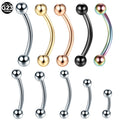 Titanium Internally Threaded 14G&16G Eyebrow Piercing Curved Barbells Tongue Ear Cartilage Lip Piercing Body Jewelry