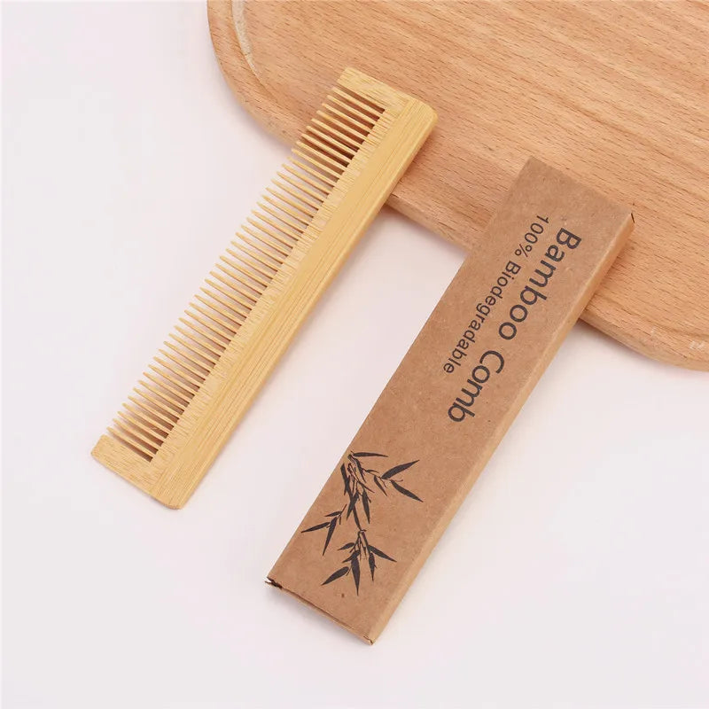 Wholesale Custom Logo Wide Tooth Comb Cheap Natural  Wooden Hair Comb