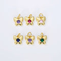 CZ8298 Dainty Tiny Mini Small Clear CZ Diamond Butterflies CharmTiny Minimal Zircon Cubic Zirconia Butterfly Charm Pendant