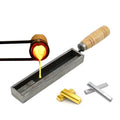 1pc Silver Gold Bar Ingot Casting Mold Wood Handle Metal Iron Brass Rectangle Wire JYC-T002 JYC Brand Jewelry Casting Tools