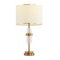 New Design Modern Fabric Shade Led Lighting Bedside Table Lamps Crystal Antique Brass Table Lamp