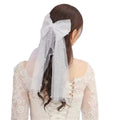 ROMANTIC Tulle Short Bridal Veil Bridal Veil Hair Accessories Bridal Hair Bow Veil With Pearl
