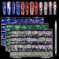 24 Grids Rhinestone Nail Elements Crystal ab Flat Bottom Diamond Nail Shaped Diamond