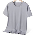 Men's Casual Ice Silk T-Shirt Wholesale Oversized Quick-Drying Sports Top Solid T-Shirt