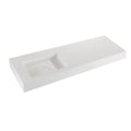 White Marble Modern Washing Basin with Customized Design Wall-Mounted Countertop Sink for Bathroom Includes Drainer