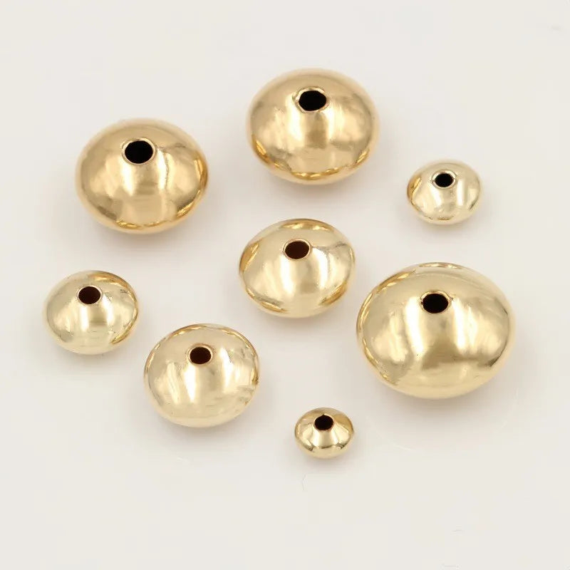 Vintage 14k Gold Filled Saucer Shaped Loose Spacer Beads Wholesale for Jewelry Making Bracelets