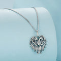 925 Sterling Silver Vintage Style Angel Wing Heart Pendant Necklace with Zircon Women's Fashion Jewelry Family Gift SCN504