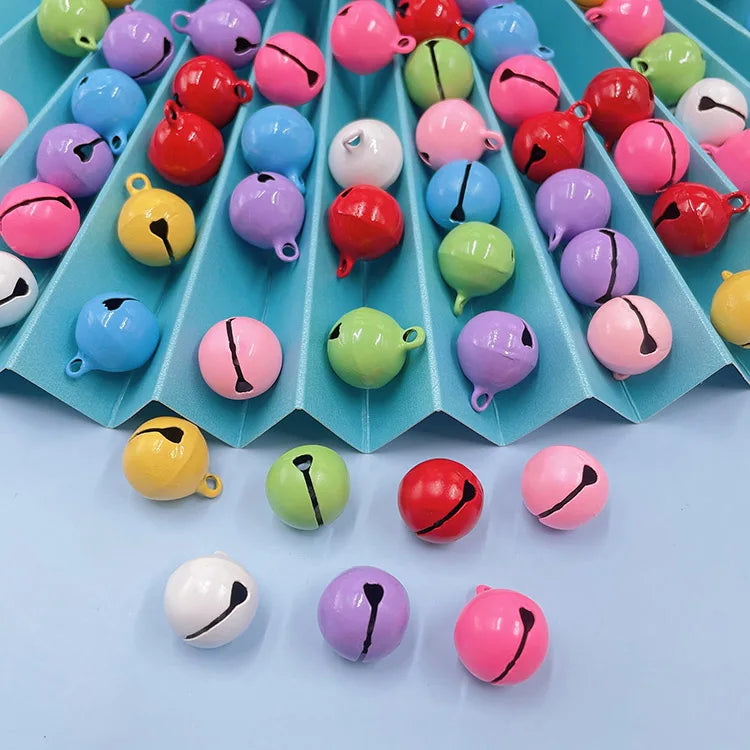 JS1499 Multi Colored Colorful Enamel Tiny Small Tinkle Jingle Bells Charm Pendants for Keychain Jewelry Christmas Decor