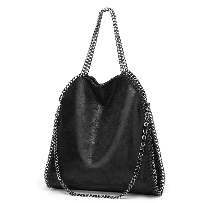 Wholesale Large Capacity Lady Tote Bags Fashion Unique Shoulder Bag PU Leather Women Chain Bucket Handbags