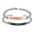 Fashion Couple Private Custom Adjustable Jewelry Stainless Steel Chain Couple Women Men Bracelet for Valentine's Day