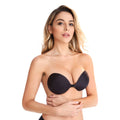 Adhesive Strapless 36DD Women's Push-up Bra with Silicone Plus Size Seamless Edge Solid Color Sexy Thongs Invisible Comfortable