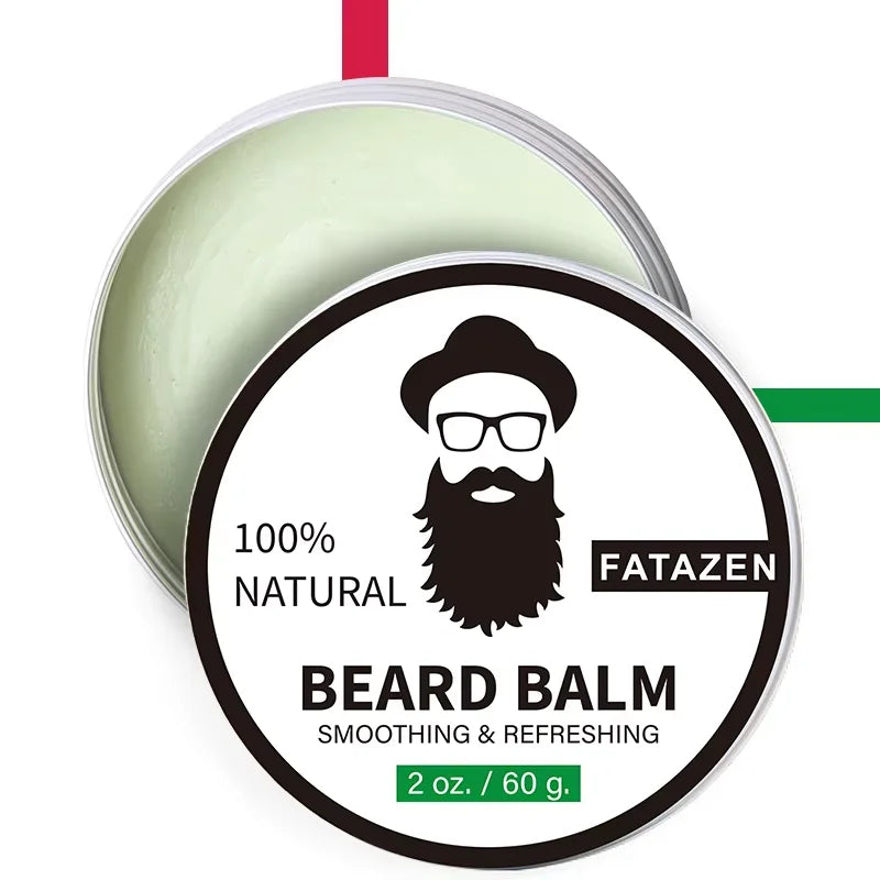 Private Label Natural Organic Cedarwood Bee Wax Beard Balm With Vegan Ingredient Cedar Argan Oil OEM Men Beard Mustache Care