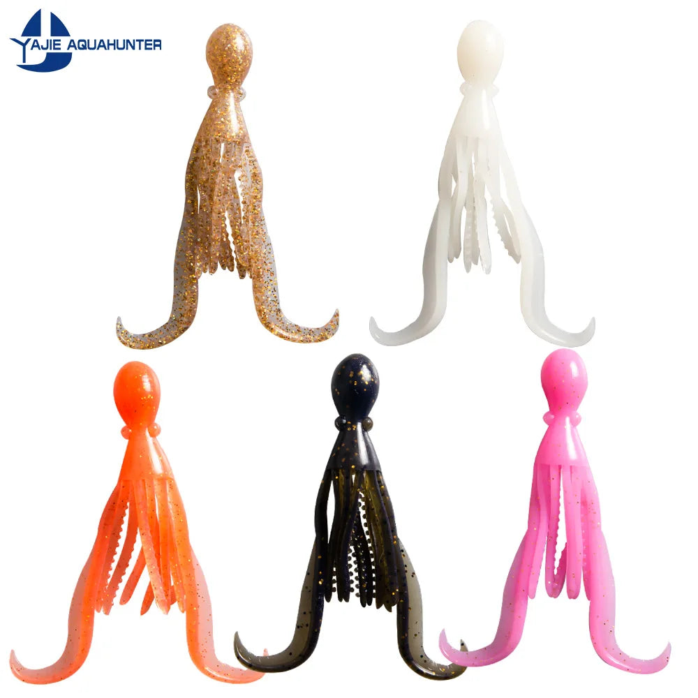 10cm 5g  Soft Bait UV Glow Environmental protection TPE Octopus Fishing Lure