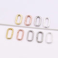 Bracelet Necklace Rectangle Clasp 925 Sterling Silver Smooth Stripes Oval Clasps for Jewelry Making Supplies