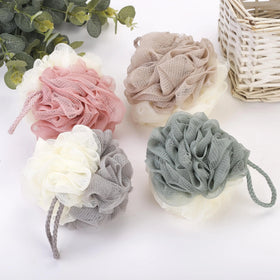 Super Soft Natural Exfoliating Bath Loofah Sponge Skin Exfoliating Body Net Scrubbing Customized Assorted Colors PE Mesh