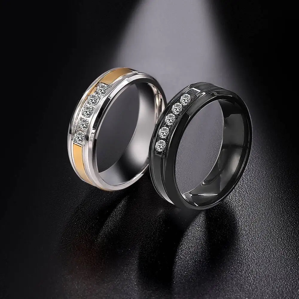 Niche Personality Ins Diamond Ring Fashion Couple Diamond Ring Design Senior Sense Men and Women Fashion Zircon Diamond Ring