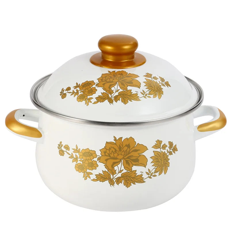 Luxury Cast Iron Enamel Steel Casserole Pot American Style Large Capacity Non-Stick Lightweight Induction Stove Compatible Oven