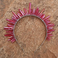DIY Wholesale Latest Fashion Women Natural Crystal Headband Bridal Red Comb Care Skin